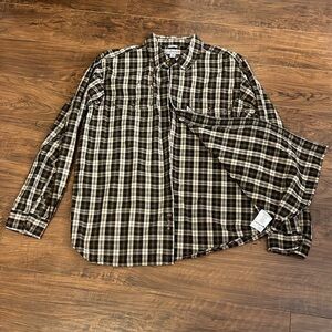Carhartt Workwear Rugged Relaxed Fit Flannel Plaid Button Down Shirt, Sz. XL.